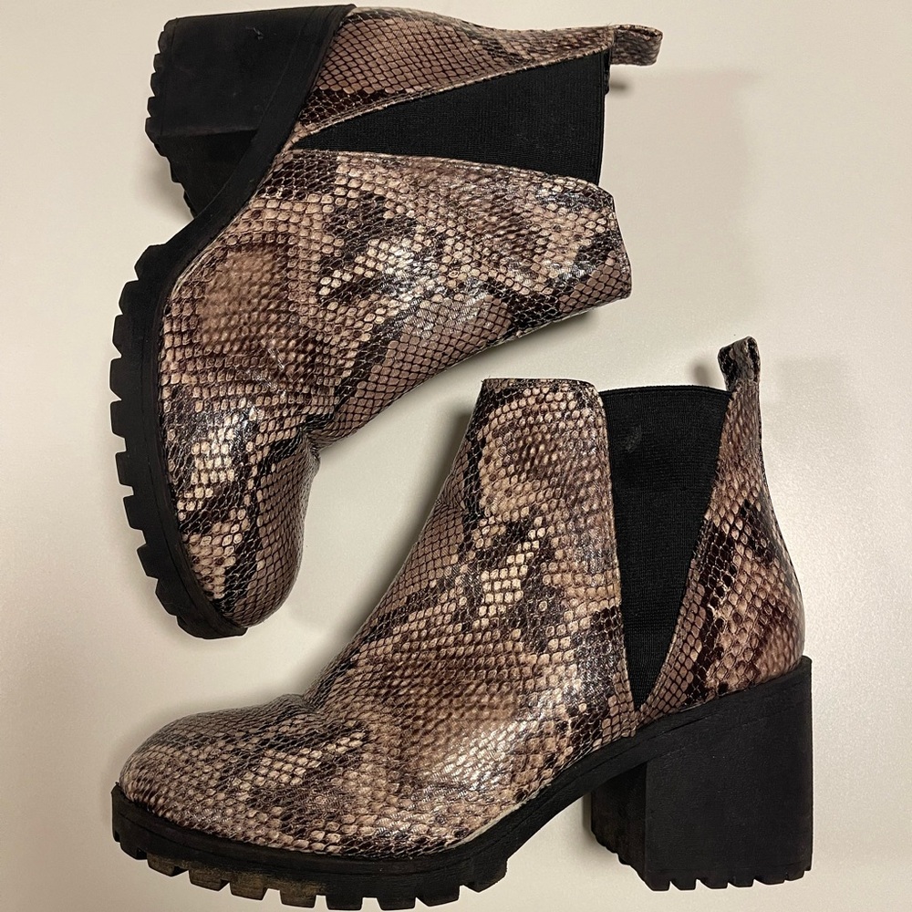 Snakeskin Ankle Booties 9 - Picture 7 of 12